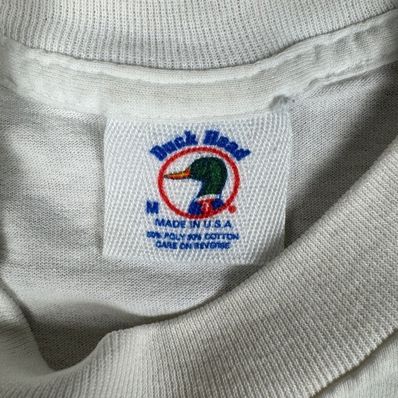 Vintage 90s Duck Head Upper Deck Baseball Tee Mens S White Single Stitch T-shirt - Picture 5 of 9